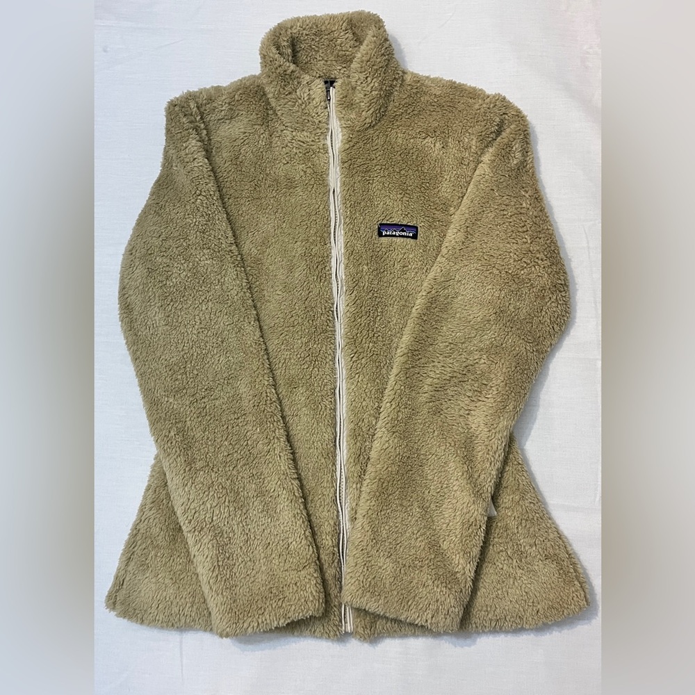Patagonia Women Los Gatos Fleece Jacket M Teddy Beige Fall Cabincore Granola - Picture 3 of 7